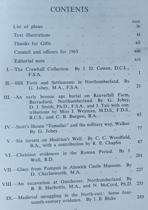 Archaeologia Aeliana or Miscellaneous Tracts Relating to Antiquity. 4th Series. Volume XLIII 43. 1965