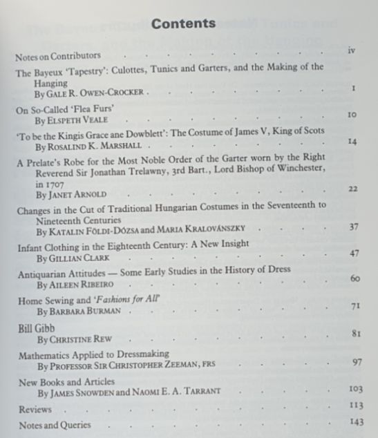 Costume: the Journal of the Costume Society. No 28 1994