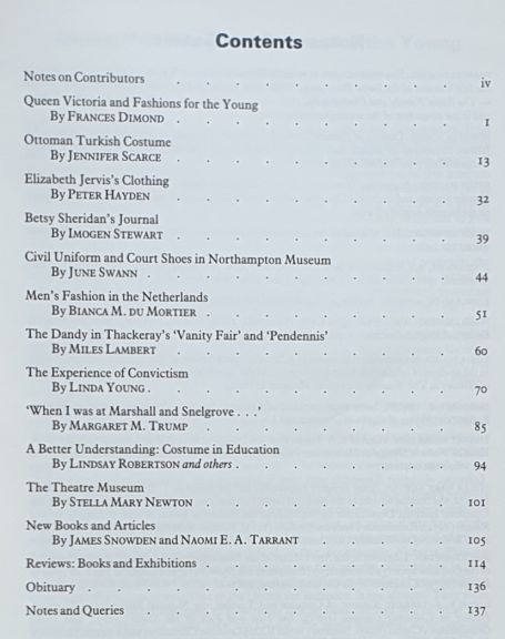 Costume: the Journal of the Costume Society. No 22 1988