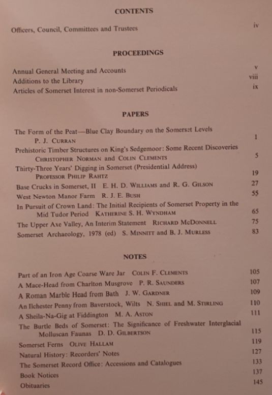 Somerset Archaeology & Natural History vol.123, 1979: Proceedings of the Somersetshire Archaeological and Natural History Society