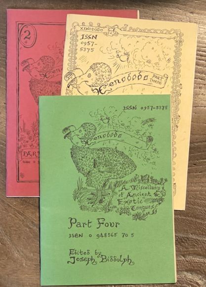 Xenododo [Seven issues (2, 3, 4, 6, 7, 9, 10)]. An occasional periodical dealing with languages alive and dead, dialects, Celtic tongues, linguistics