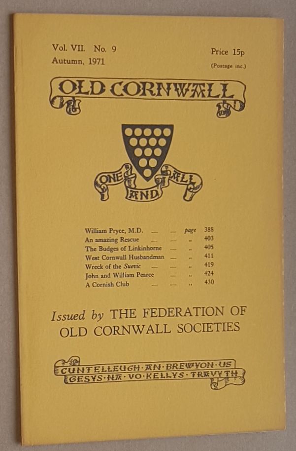 Old Cornwall vol.VII, no.9, Autumn 1971