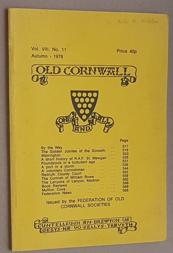 Old Cornwall vol.VIII, no.11, Autumn 1978