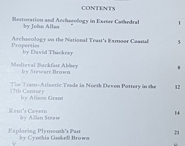 Devon Archaeology No.1