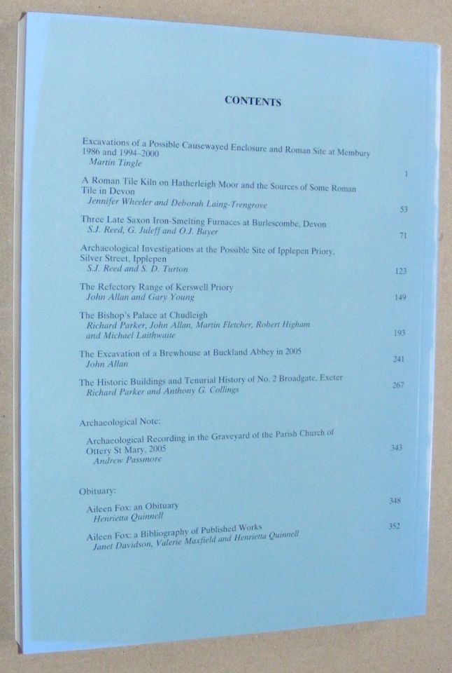 Devon Archaeological Society Proceedings no.64 2006