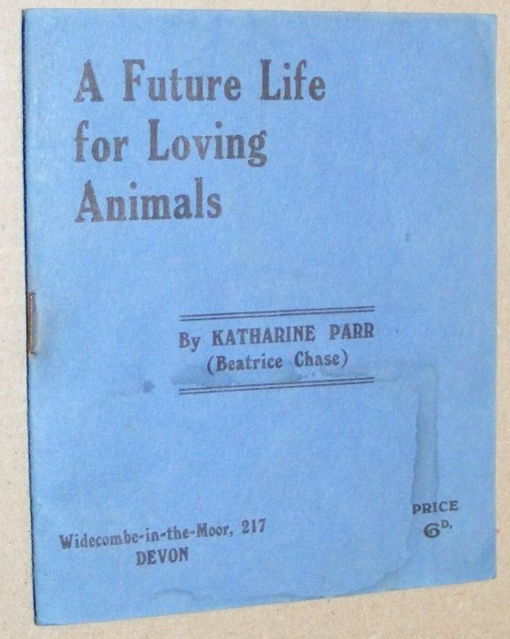 A Future Life for Loving Animals and six postcards of Beatrice Chase and Venton House Chapel