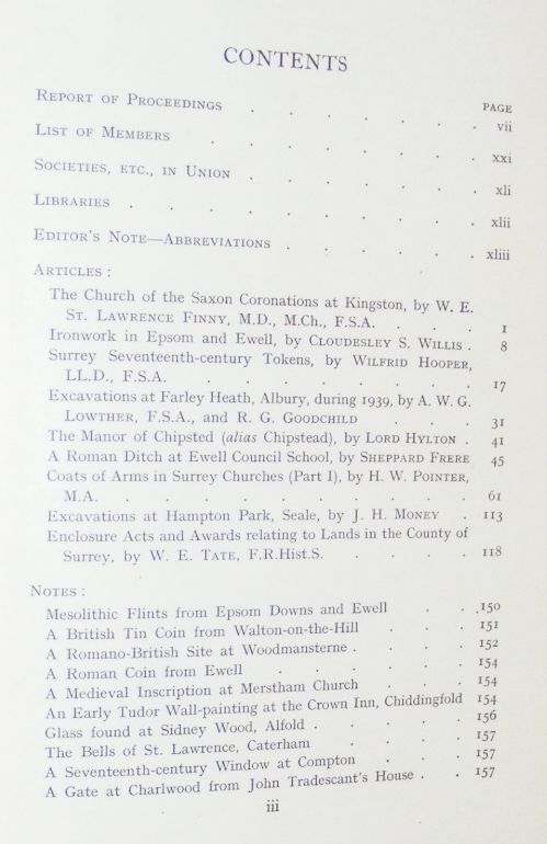 Surrey Archaeological Collections relating to the history and antiquities of the county, Volume XLVIII [48] 1942 - 1943