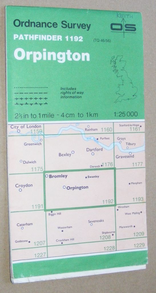 Image for Orpington. 1:25000 Pathfinder Map Sheet 1192 (TQ 46/56) Orpington. 1:25000 Pathfinder Map Sheet 1192 (TQ 46/56)