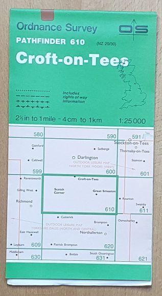 Croft-on-Tees. 1:25000 Pathfinder Map Sheet 610 (NZ 20/30)