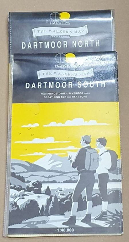 Dartmoor South and Dartmoor North [Two maps] (Harveys Walker's Map, Waterproof) 1:40000