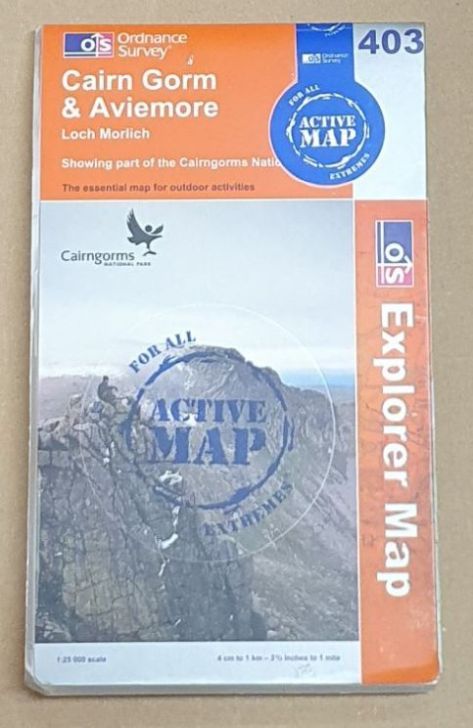 Cairn Gorm & Aviemore, Loch Morlich. OS Explorer 1:25000 Map Sheet 403 (Weatherproof laminated Active Map)