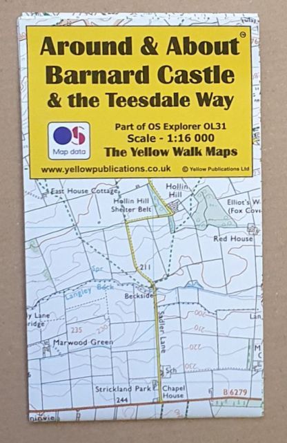 Around and About Map : Barnard Castle & the Teesdale Way. Part of OS Explorer OL31, Scale 1:16000 (The Yellow Walk Maps)