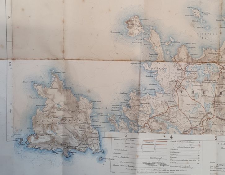 Gweedore. Ordnance Survey of Ireland Sheet 8 & 9 & Pt. of 15. 1:63360 Map