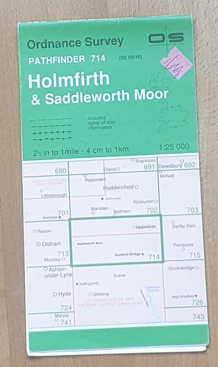 Holmfirth and Saddleworth Moor Pathfinder 714 (Sheet SE 00/10) 1:25000