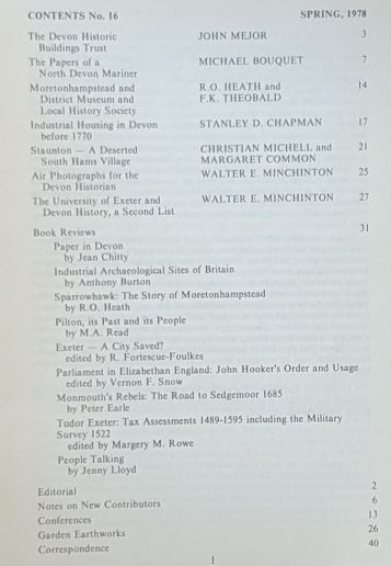The Devon Historian 16, April 1978