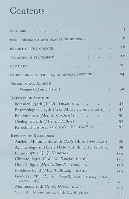 Report and Transactions of the Devonshire Association for the Advancement of Science, Literature and Art Volume XCVII [97], Totnes 1965