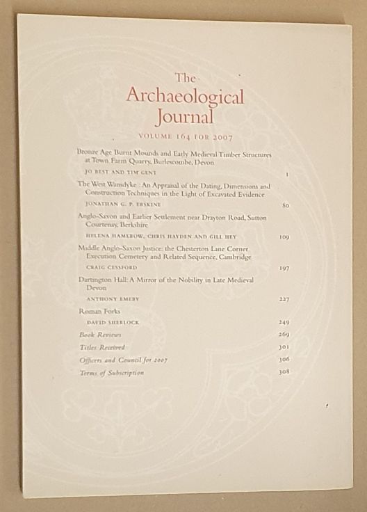 The Archaeological Journal Volume 164 for 2007