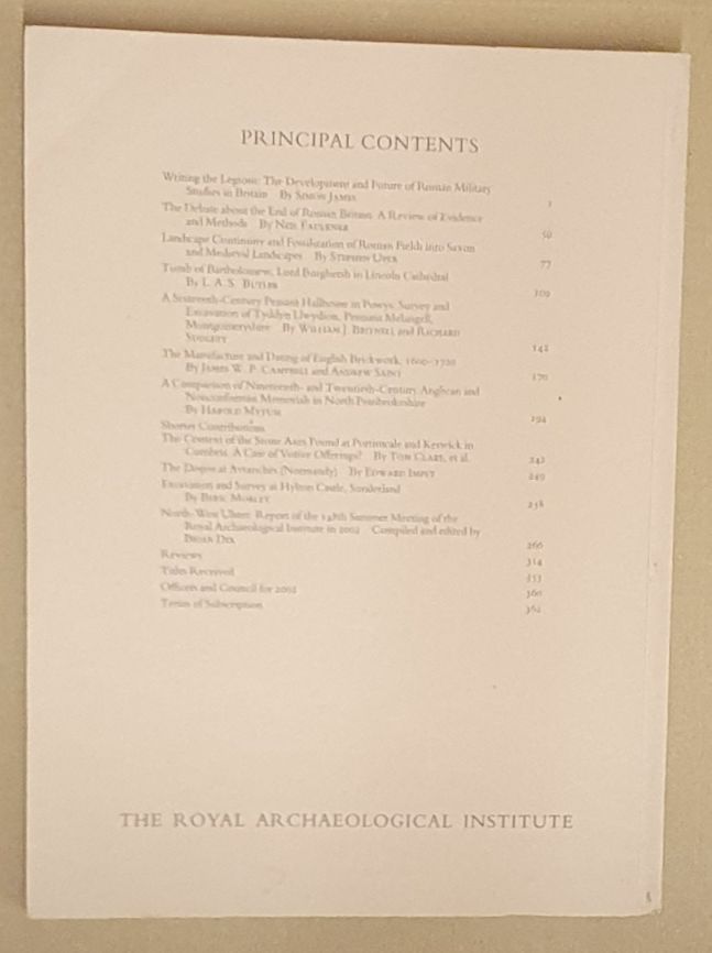 The Archaeological Journal Volume 159 for 2002