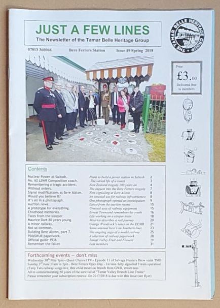 Just a Few Lines : the Newsletter of the Tamar Belle Heritage Group. [Two Issues] 49, Spring 2018; 50, Spring 2019