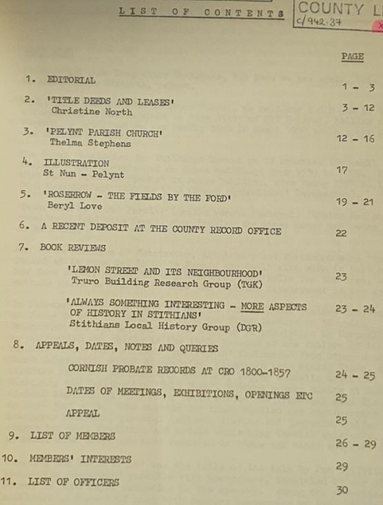 Cornwall Association of Local Historians News Magazine, No. 7, April 1984