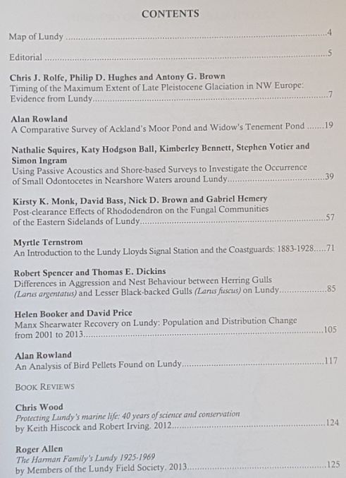Journal of the Lundy Field Society. Volume 4, 2014