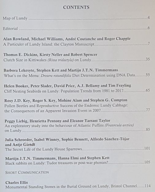 Journal of the Lundy Field Society. Volume 6, 2018