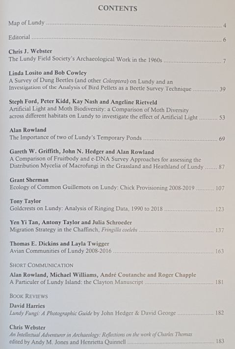 Journal of the Lundy Field Society. Volume 7, 2020