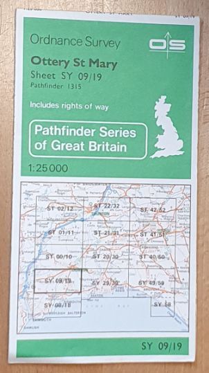 Ottery St Mary 1:25000 Map, Sheet SY 09/19, Pathfinder 1315