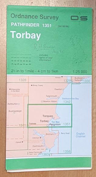 Torbay Pathfinder Map 1351 (Sheet SX 86/96) 1:25000