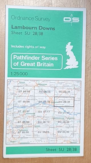 Lambourn Downs 1:25000 Map, Pathfinder Sheet SU 28/38