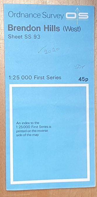 Brendon Hills (West). 1:25000 First Series Map Sheet SS 93