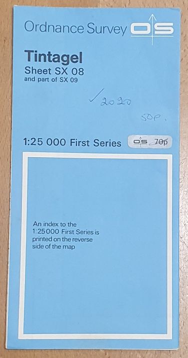 Tintagel. 1:25000 First Series Map Sheet SX 08 and part of SX 09