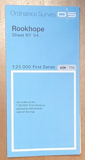 Rookhope. 1:25000 First Series Map Sheet NY 94