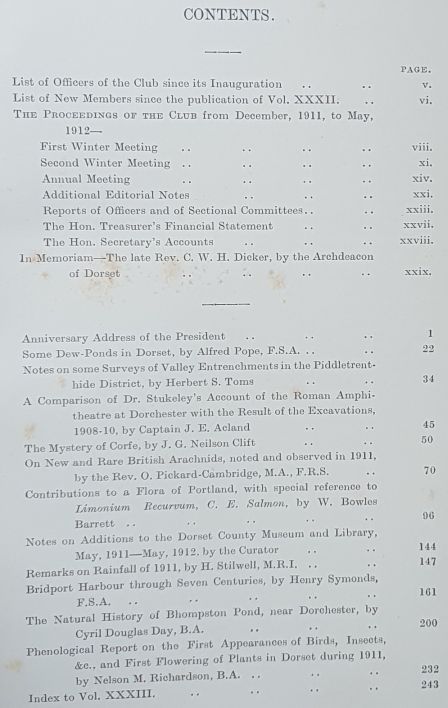 Proceedings of The Dorset Natural History & Antiquarian Field Club Volume XXXIII [33]