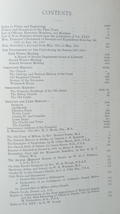 Proceedings of The Dorset Natural History & Antiquarian Field Club Volume XXV [25]