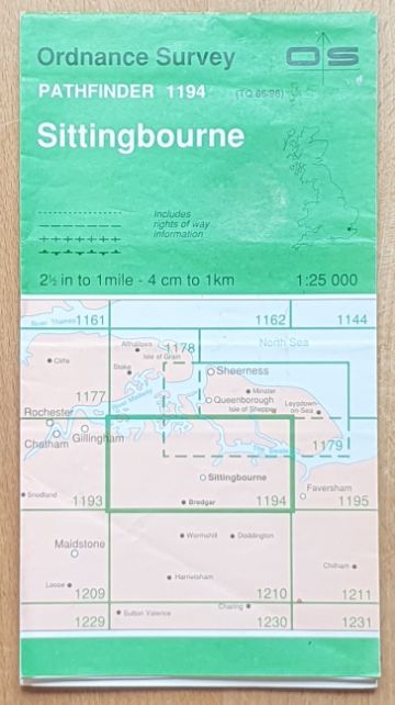 Sittingbourne 1:25000 Map, Pathfinder 1194 (TQ 86/96)