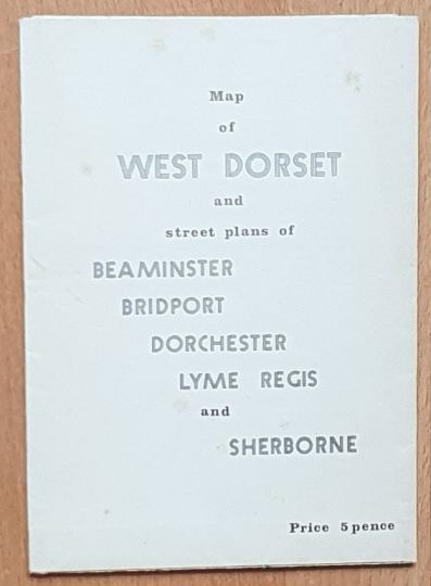 Map of West Dorset and street plans of Beaminster, Bridport, Dorchester, Lyme Regis and Sherborne