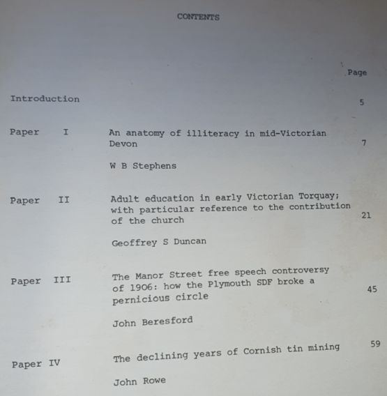 Education and Labour in the South-West (Exeter Papers in Economic History No.10)
