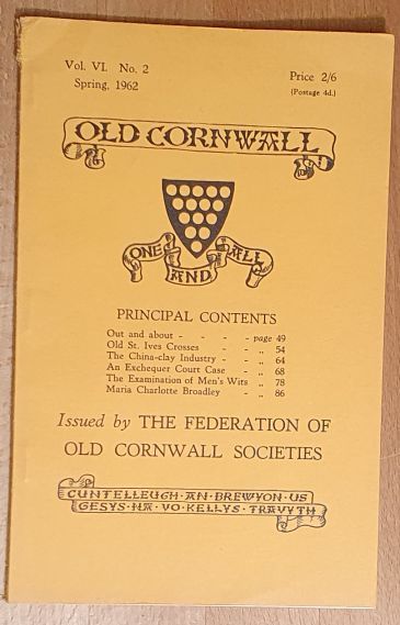 Old Cornwall vol.VI, no.2, Spring 1962