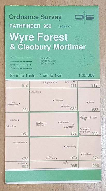 Wyre Forest & Cleobury Mortimer 1:25000 Map, Pathfinder 952 (SO 67/77)