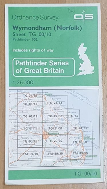 Wymondham (Norfolk) 1:25000 Map, Sheet TG 00/10 (Pathfinder 902)
