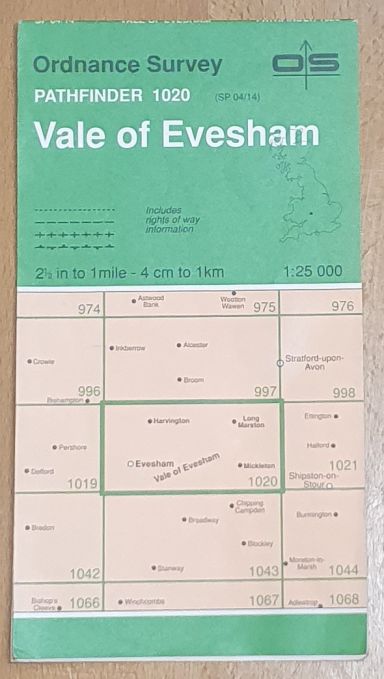 Vale of Evesham 1:25000 Map, Pathfinder 1020 (SP 04/14)