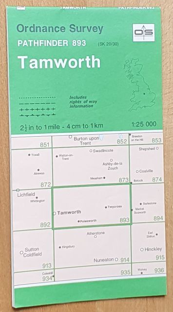 Tamworth 1:25000 Map, Pathfinder 893 (SK 20/30)