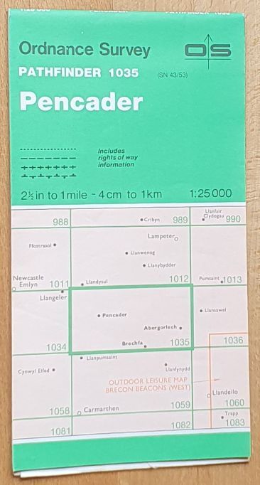 Pencader 1:25000 Map, Pathfinder 1035 (SN 43/53)
