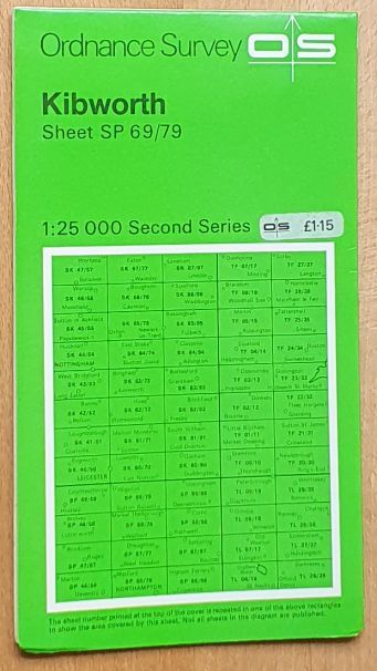 Kibworth Sheet SP 69/79, 1:25000 Map Second Series