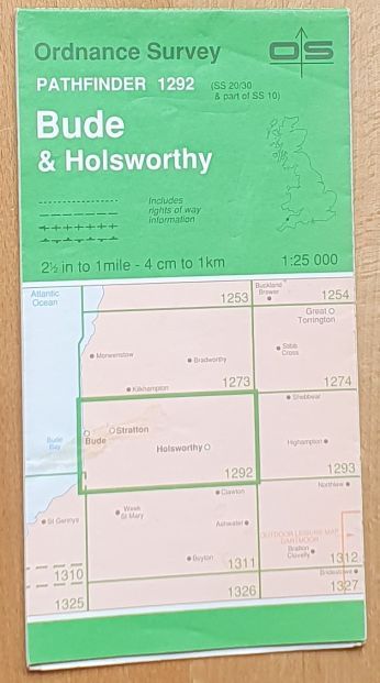 Bude & Holsworthy 1:25000 Map, Pathfinder Sheet 1292 (SS 20/30 & part of SS10)