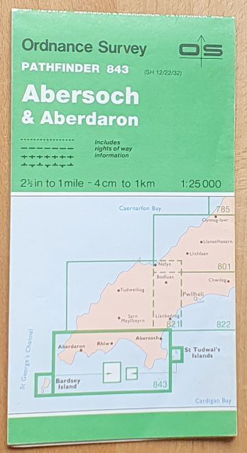 Abersoch & Aberdaron 1:25000 Pathfinder Map 843 (SH 12/22/23)