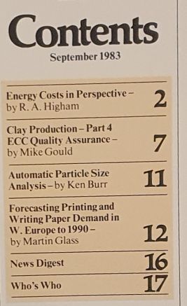 Echo No.5, September 1983. ECC International's news magazine for the Paper Industry