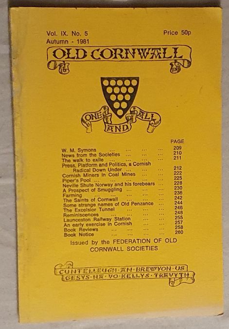Old Cornwall vol.IX, no.5, Autumn 1981