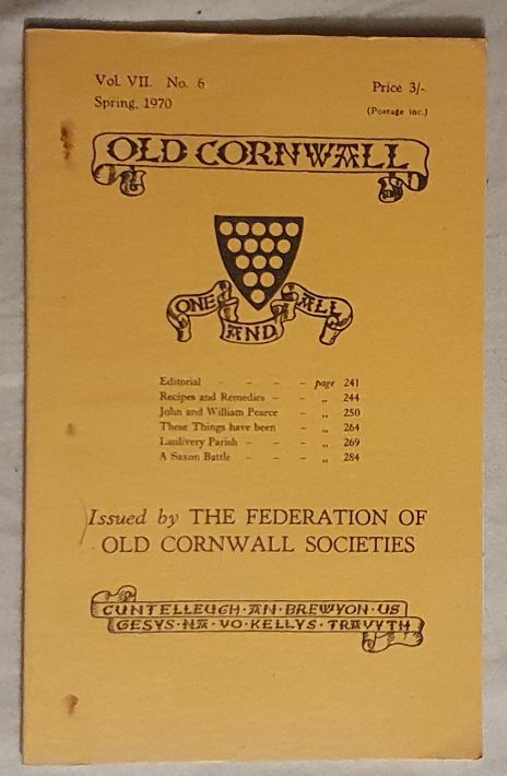 Old Cornwall vol.VII, no.6, Spring 1970